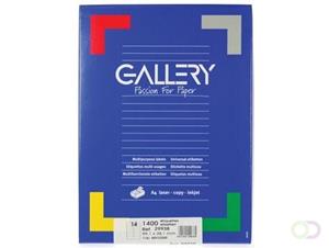 Gallery witte etiketten ft 99,1 x 38,1 mm (b x h), ronde hoeken, doos van 1.400 etiketten