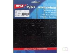 Agipa etiketten cijfers en letters letterhoogte 30 mm, 214 cijfers