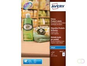 Avery J8102-10 productetiketten ft 63,5 x 42,3 mm, gecoat, 180 etiketten, wit