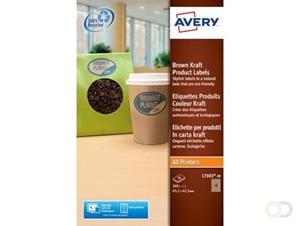 Avery L7103-20 productetiketten ft 63,5 x 42,3 mm (b x h), 360 etiketten, kraft, ovaal