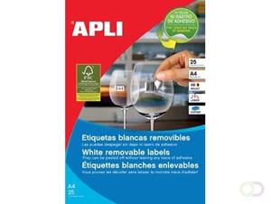 Apli afneembare witte etiketten ft 35,6 x 16,9 mm (b x h), 2.000 stuks, 80 per blad etui van 25 blad