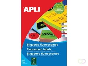 Apli fluo etiketten 210 x 297 mm (b x h) oranje