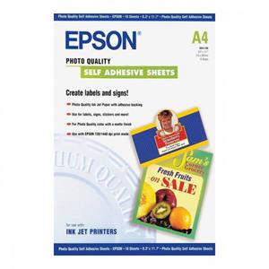 epson Photo Quality Self Adhesive Sheets A4 Fotopapier DIN A4 167 g/m² 10 Blatt Selbstkl