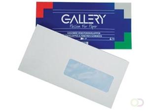 Gallery enveloppen ft 114 x 229 mm, met venster rechts, gegomd, pak van 50 stuks