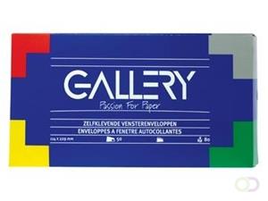 Gallery enveloppen ft 114 x 229 mm, met venster rechts, stripsluiting, doos van 50 stuks