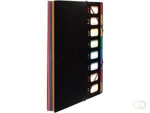 Viquel VI-118867-05 Sorteermap Rainbow Class ® A4 Zwart Met 8 Assorti Kleuren Tabs