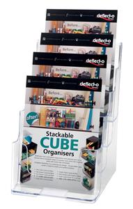 Deflecto Multi-Compartment Tiered Literature Holder Booklet Size (77901)