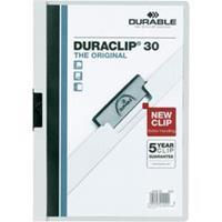 Klemmap Durable Duraclip A4 3mm 30 vellen wit | 25 stuks