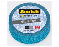 Scotch Expressions glitter tape, 15 mm x 5 m, blauw