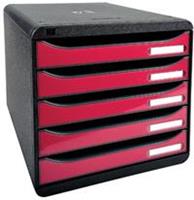 EXACOMPTA Schubladenbox BIG-BOX PLUS, 5 Schübe, himbeer