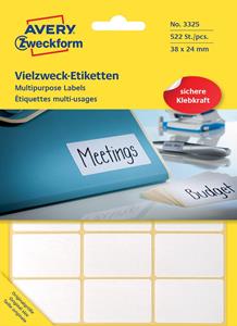 Avery Zweckform 3325 mini etiketten ft 38 x 24 mm (b x h), 522 etik...
