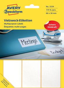 Avery Zweckform 3334 universele etiketten ft 66 x 38 mm (b x h), 17...