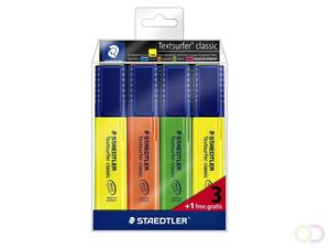 staedtler Markeerstift  364 Textsurfer set à 3 stuks assorti + 1 geel gratis