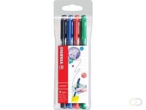 Stabilo schrijfstift Point Max, etui met 4 stuks in geassorteerde standaard kleuren