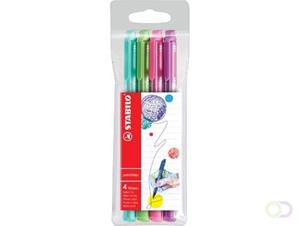 Stabilo schrijfstift Point Max, etui met 4 stuks in geassorteerde fun kleuren