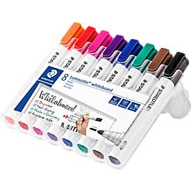 Staedtler whiteboardmarker Lumocolor, etui van 8 stuks in geassorteerde kleuren