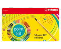 Stabilo Fineliner point 88 Metalletui, 50 Farben