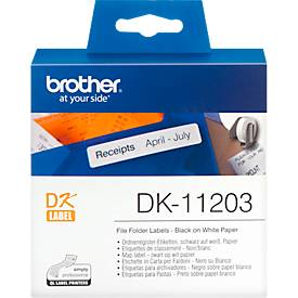 Brother DK-11203 Rol met etiketten 17 x 87 mm Papier Wit 300 stuk(s) Permanent DK11203 Etiketten voor ordnerinhoudsopgaves