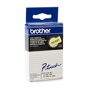 Brother TC-C01 tape zwart op geel 12mm x 7,7m (origineel)