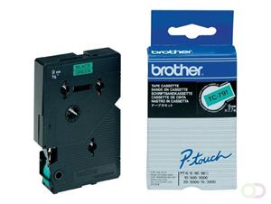 Brother TC-791 tape zwart op groen 9mm x 7,7m (origineel)