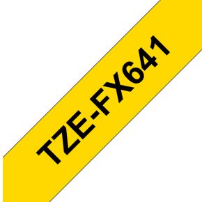 Brother TZe-FX641 flexi ID tape zwart op geel 18mm x 8m (origineel)