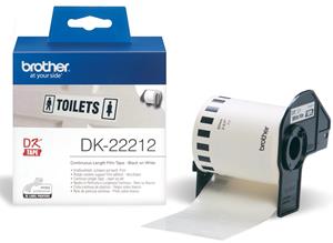 Brother DK-22212 Rol met etiketten 62 mm x 15.24 m Folie Wit 1 stuk(s) Permanent DK22212 Universele etiketten