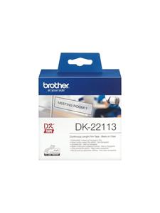 Brother DK-22113 Rol met etiketten 62 mm x 15.24 m Folie Transparant 1 stuk(s) Permanent DK22113 Universele etiketten