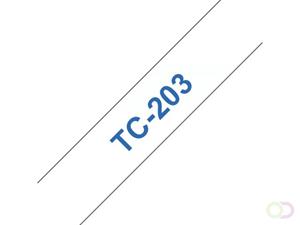 Brother TC-203 tape blauw op wit 12mm x 7,7m (origineel)