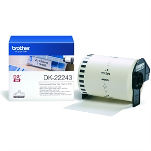 Brother DK-22243 permanent hechtende papiertape wit 102mm x 30,48m (origineel)