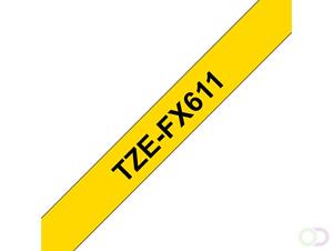 Brother TZe-FX611 flexi ID tape zwart op geel 6mm x 8m (origineel)