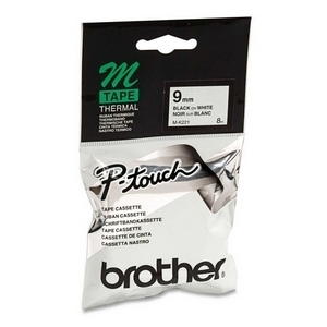 Brother MK-221 Lettertape 9mm Zwart-Wit origineel