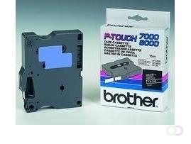 Brother Schriftband TX-315 6mm schwarz/weiß