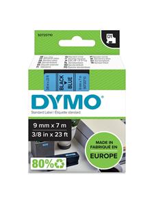 Dymo D1 tape 9 mm, zwart op blauw