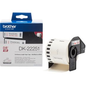 Etiket Brother DK-22251 62mm 15-meter zwart/rood