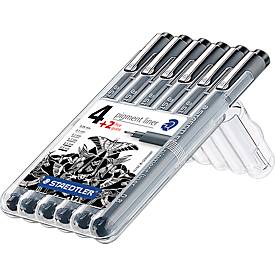 Staedtler fineliner Pigment Liner etui van 4 + 2