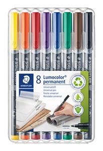 STAEDTLER  Permanent marker OHP/CD/DVD Lc318. fijn. assorti (pak 8 stuks)