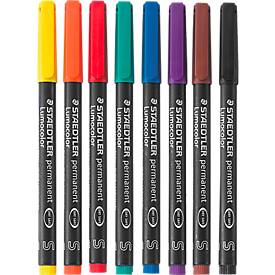 STAEDTLER  OHP/CD/DVD marker permanent Lc313. super fijn. assorti (pak 8 stuks)