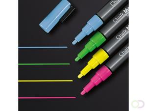 Sigel krijtmarker  1-2mm afwasbaar roze/groen/geel/blauw