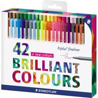 STAEDTLER Fineliner triplus BRILLIANT COLOURS, 42er Etui