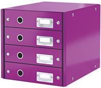 LEITZ Schubladenbox Click & Store WOW, 4 Schübe, violett