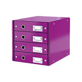 LEITZ Schubladenbox Click & Store WOW, 4 Schübe, violett