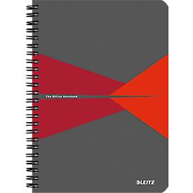 LEITZ Office collegeblok 449800 A5, PP, geruit, rood