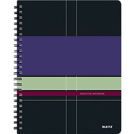 LEITZ Collegeblock Executive Notebook 4465-00-00, A4 kariert, 90g 80 Blatt, 4-fach-Lochung