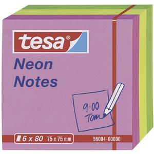 tesa Neon Notes Haftnotizen, 75 x 75 mm, 3-farbig