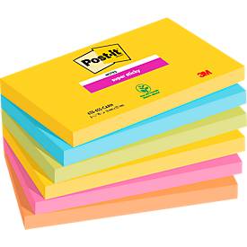 Post-it Super Sticky notes Rio, ft 76 x 127 mm, 90 vel, pak van 6 blokken