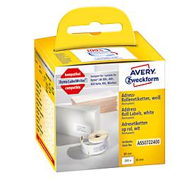 AVERY Avery Zweckform Rollenetiketten, 89 x 36 mm, weiß