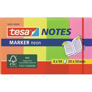 tesa Marker Notes Haftmarker, Neonfarben, 50 x 20 mm