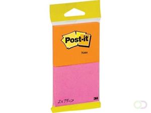 3M Post-it Notes Joy, 75 blaadjes, ft 76 x 63,5 mm, pak van 2 blokken