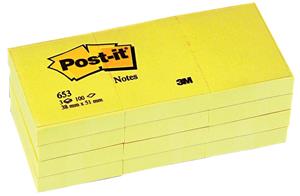 Post-it Haftnotizen, 38 x 51 mm, gelb