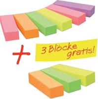 Post-it markeerstroken 15 x 50 mm 6 blokken + 3 gratis